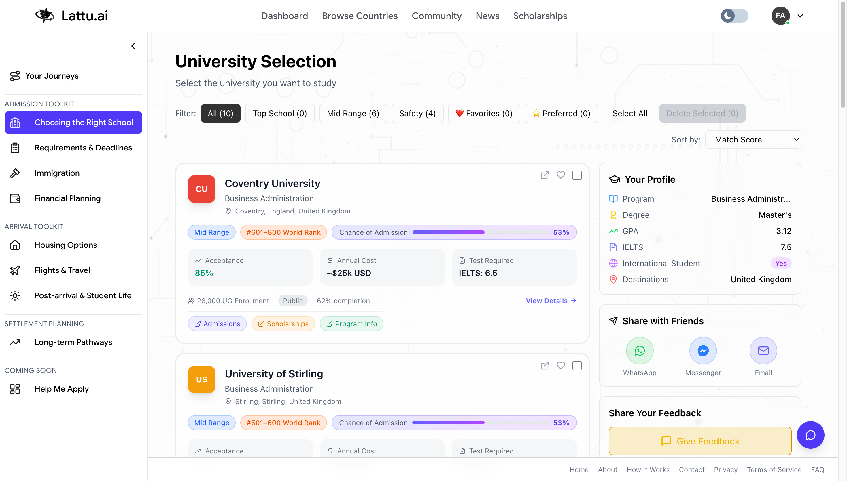 Journey Dashboard